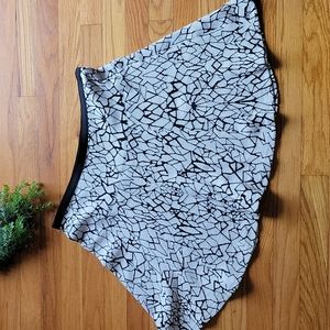 Fifteen Twenty Mini Skirt, Black & White Geometric Size L
